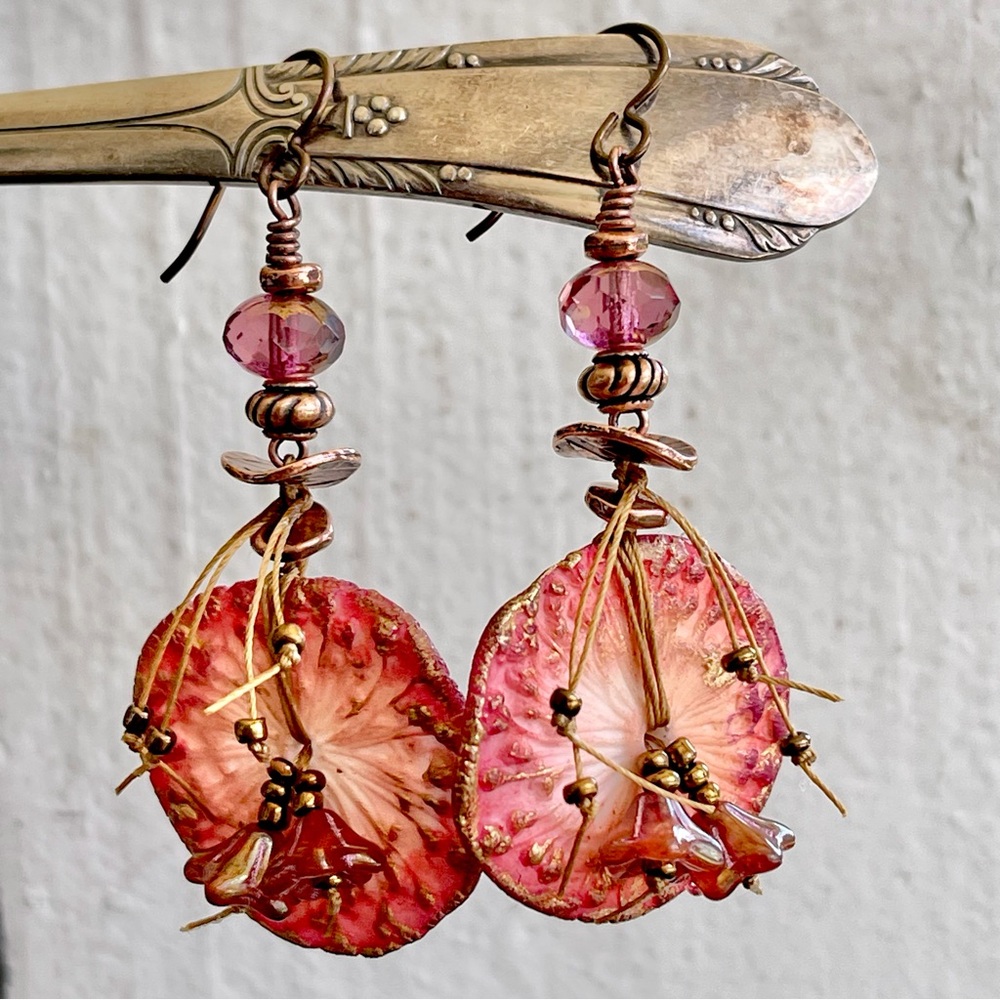ARTISAN Earrings “Blushing Earth” - Dangles - Picture 4 of 10